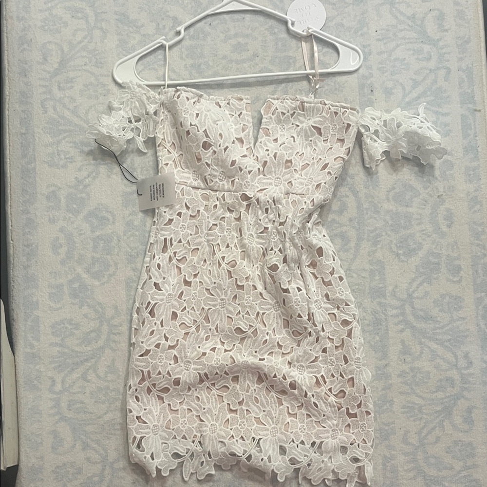 REVOLVE Floral Lace Off-Shoulder Dress